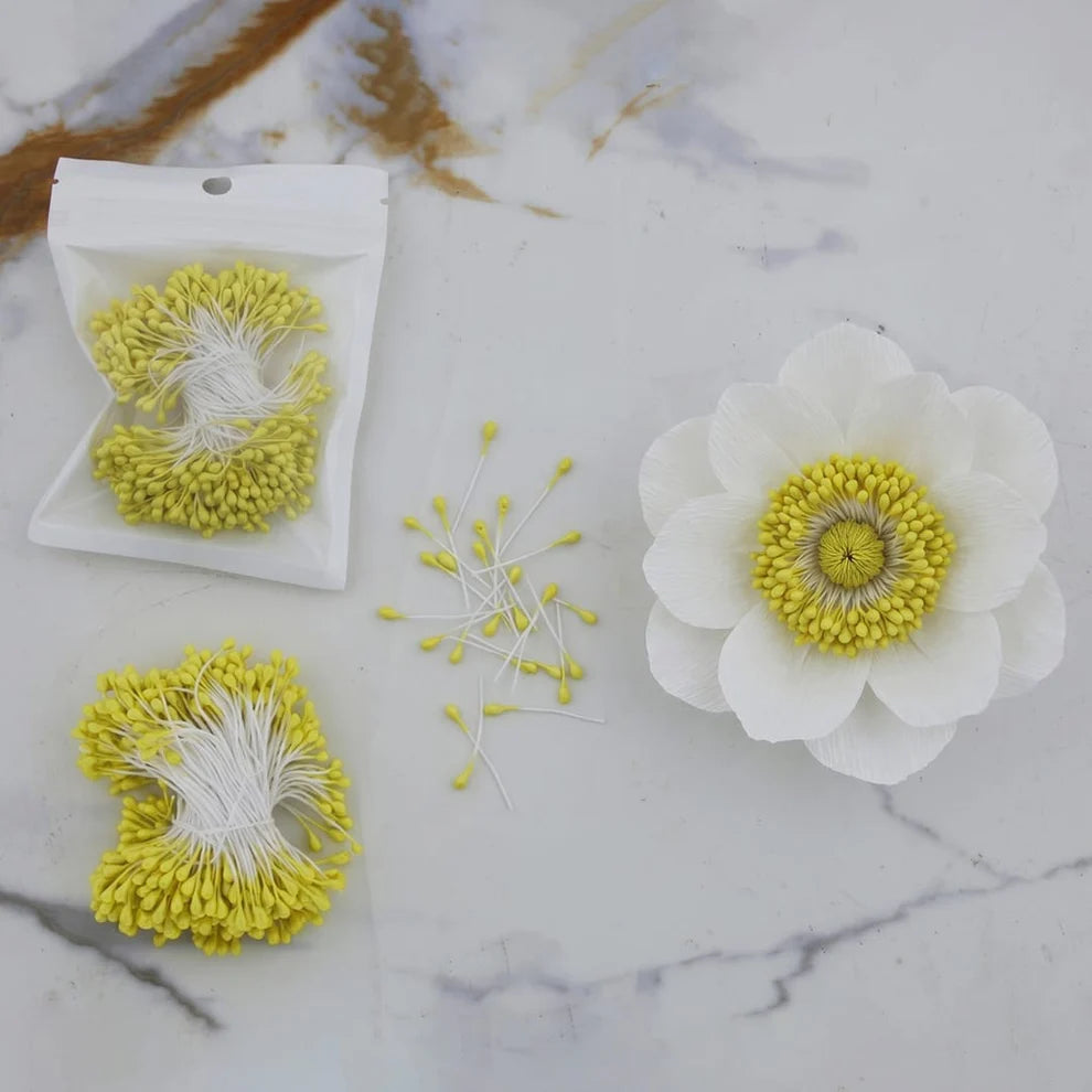 Pearl Yellow IMP Pollen for Artificial Flowers, Pipe Cleaner Flowers