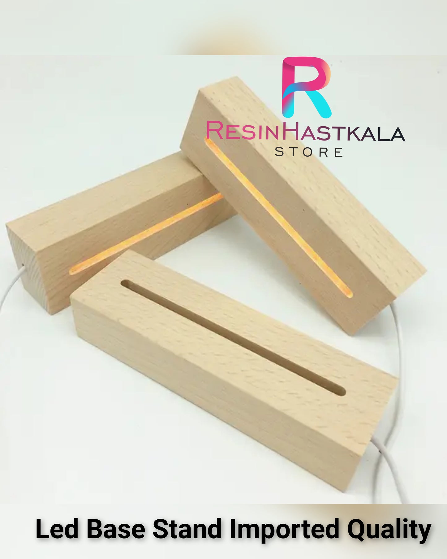4 Inch Premium Wooden Led Base Stand (Imported Quality)