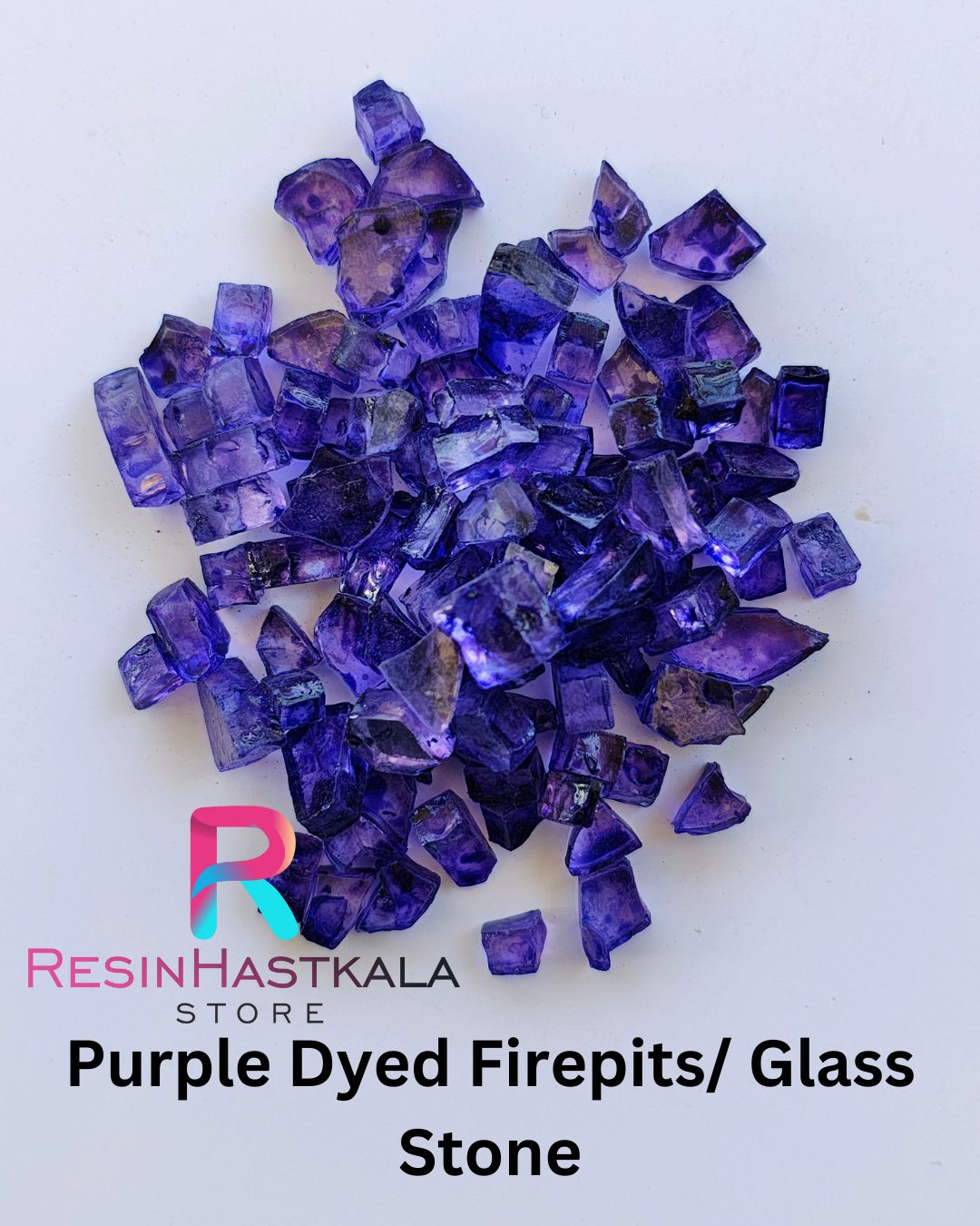 Purple Dyed Firepits / Glass Stone (100 Gram)