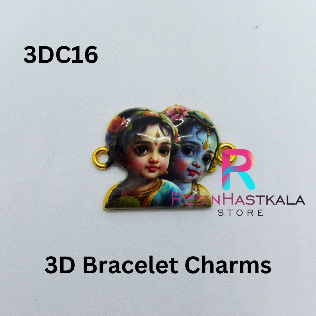 Radha And Krishna 3D Bracelet Charms (3DC16)