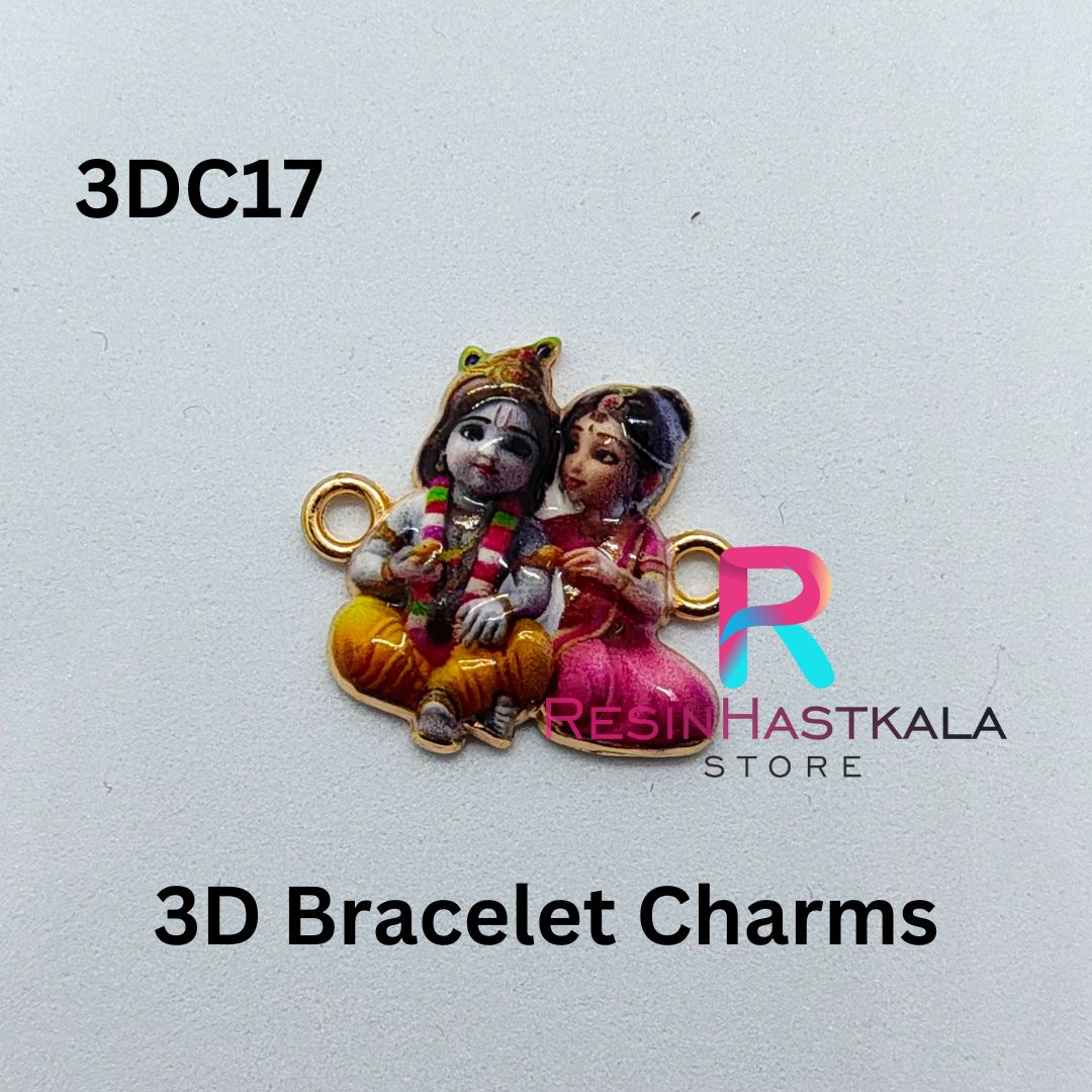 Radha And Krishna 3D Bracelet Charms (3DC17)