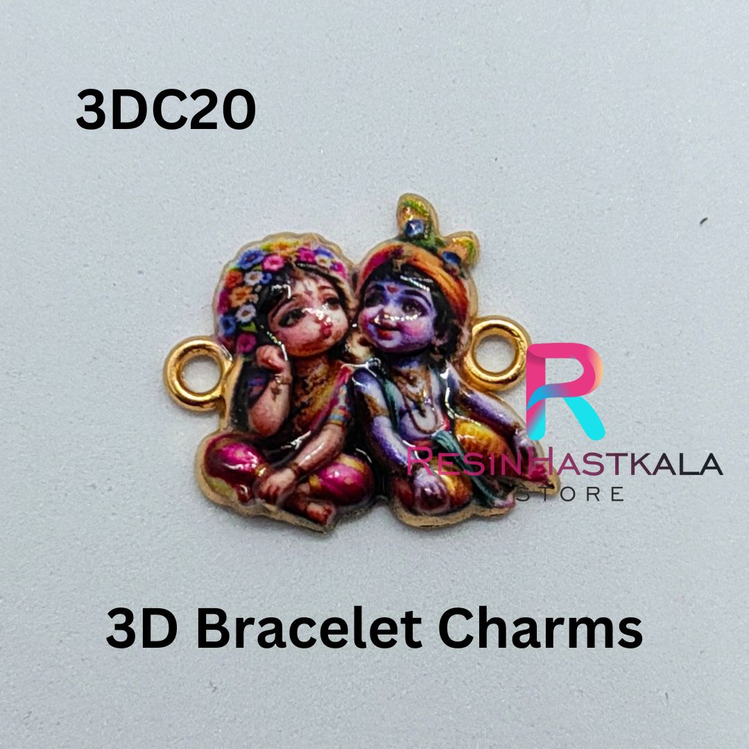 Radha And Krishna 3D Bracelet Charms (3DC20)