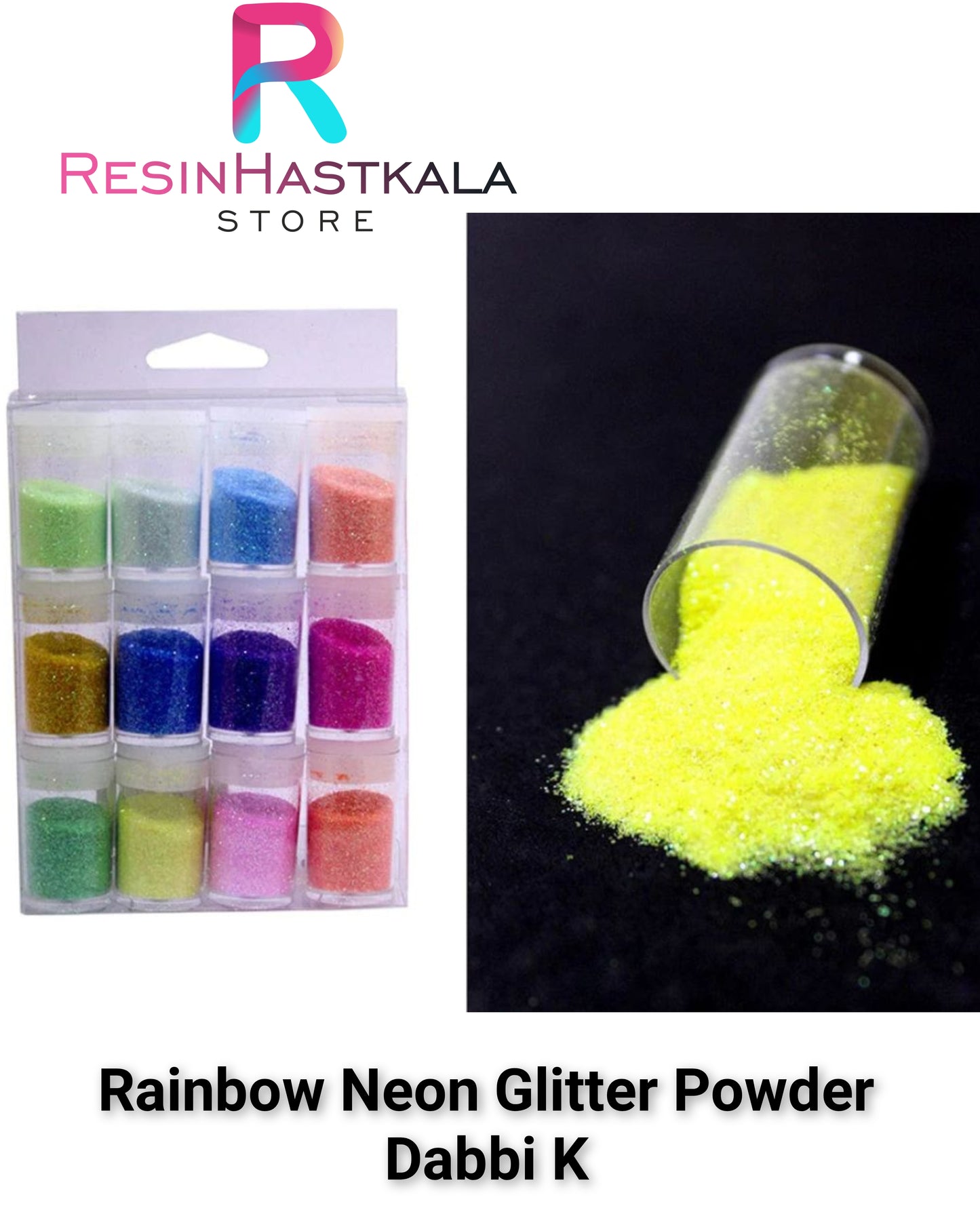 Rainbow Neon Glitter Powder Dabbi K