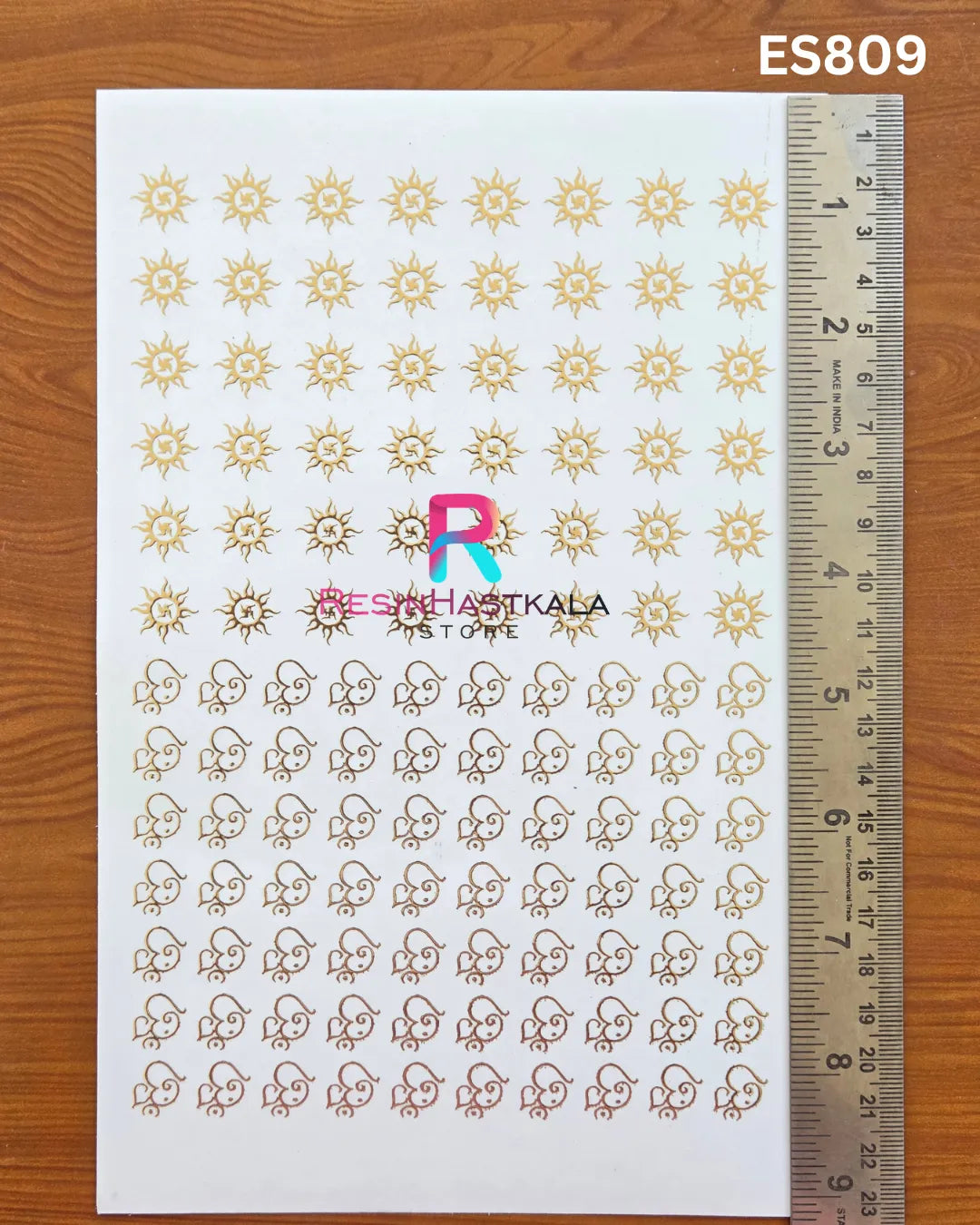 Rakhi & Bracelet Golden Embossed Sticker – A5 Size (ES809)
