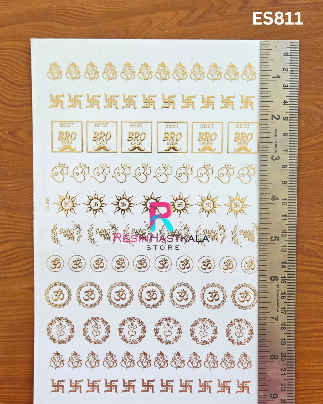 Rakhi & Bracelet Golden Embossed Sticker – A5 Size (ES811)