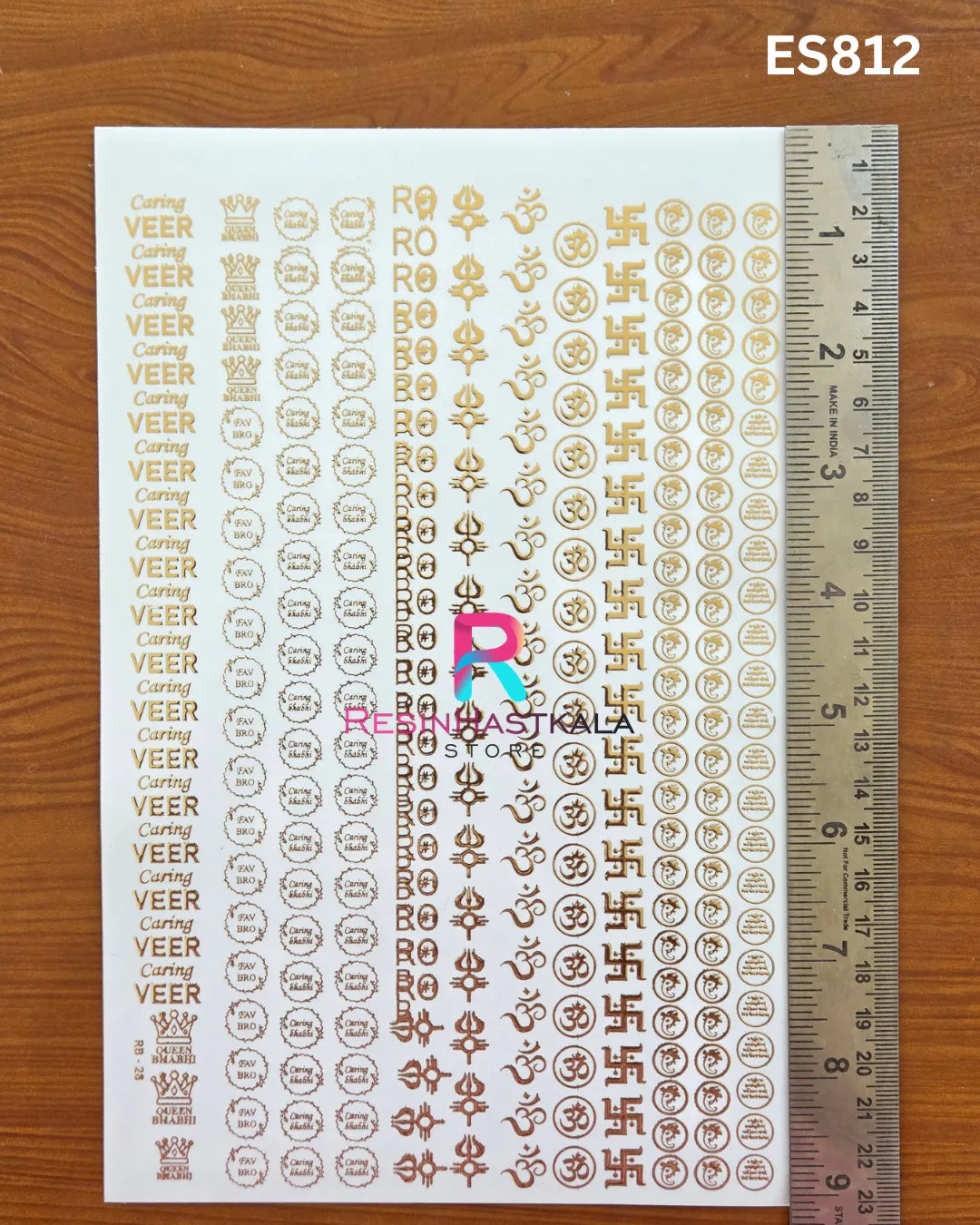 Rakhi & Bracelet Golden Embossed Sticker – A5 Size (ES812)