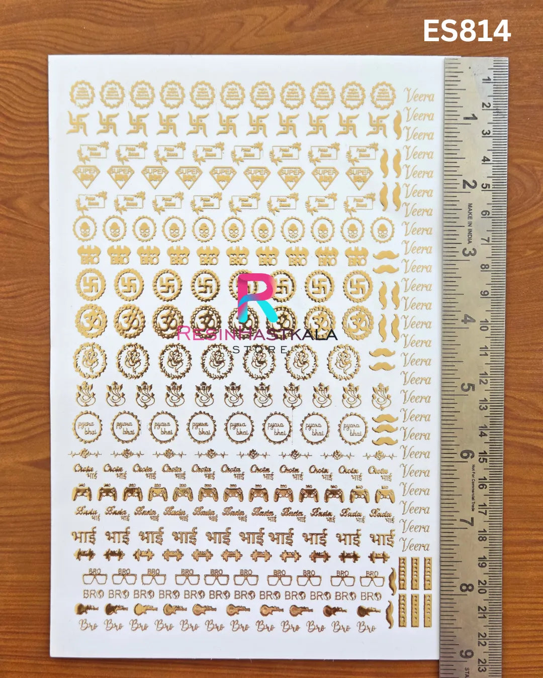 Rakhi & Bracelet Golden Embossed Sticker – A5 Size (ES814)