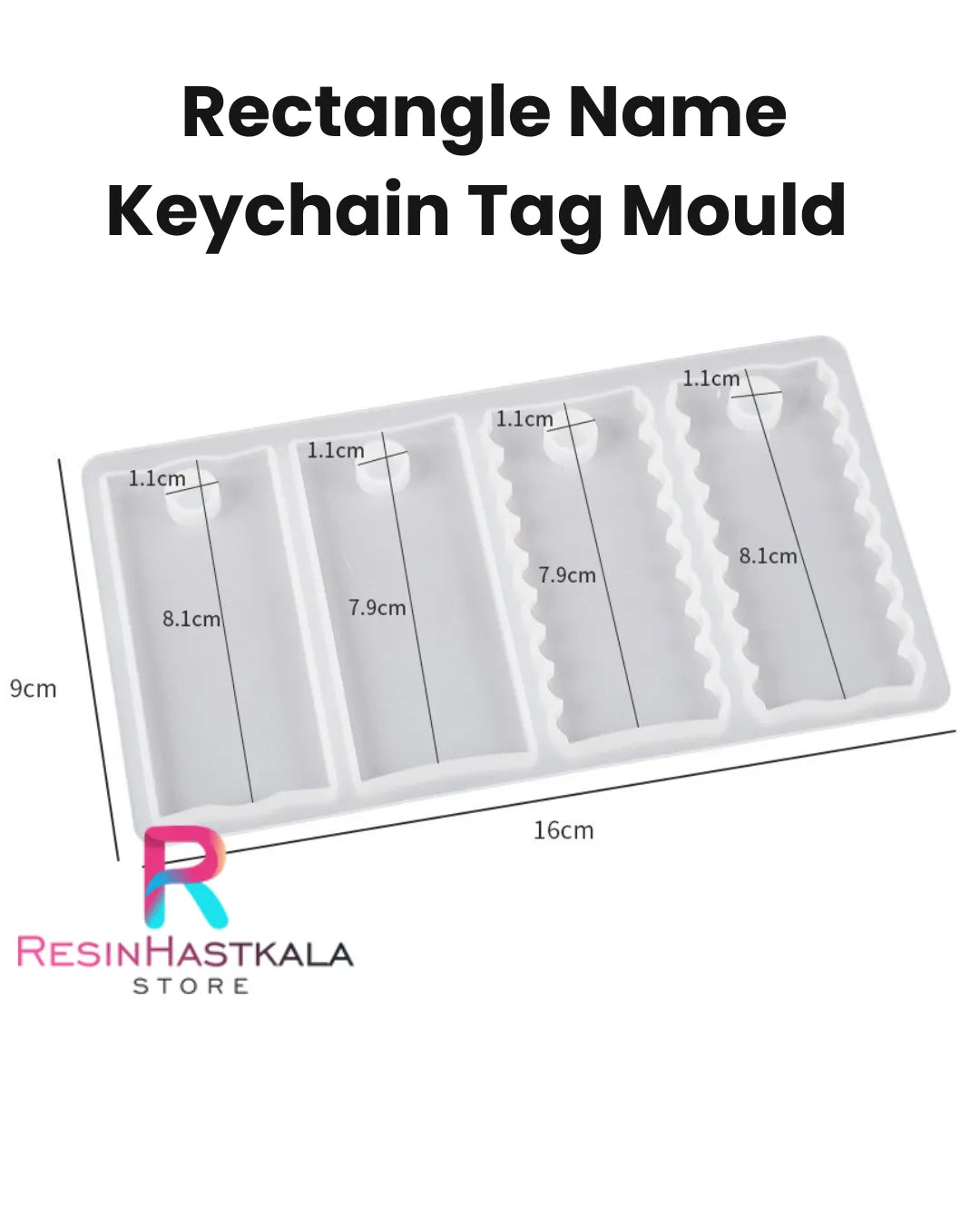 Rectangle Name Keychain Tag Mould