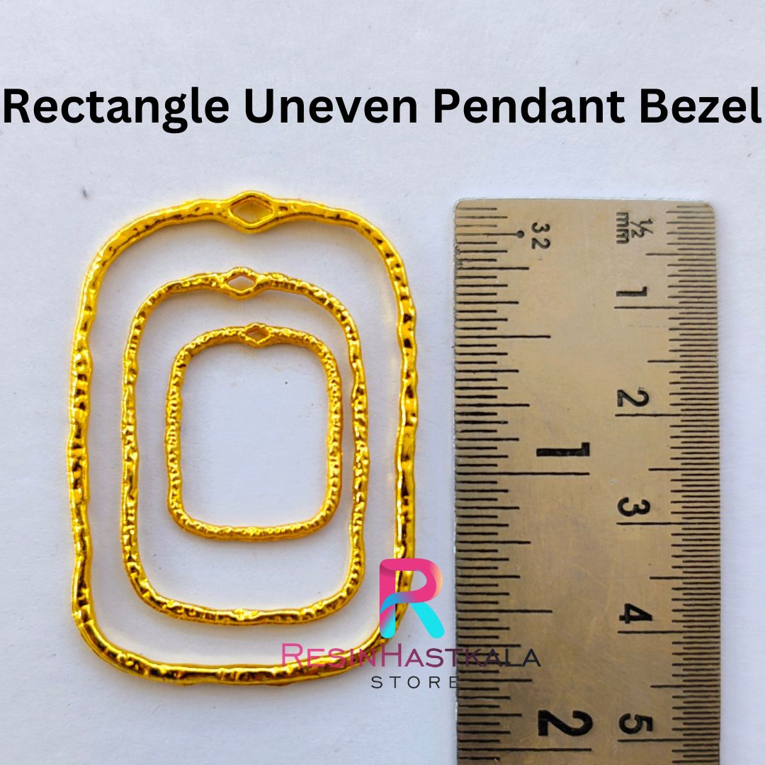 Golden Rectangle Uneven Pendant Bezel Set Of 3