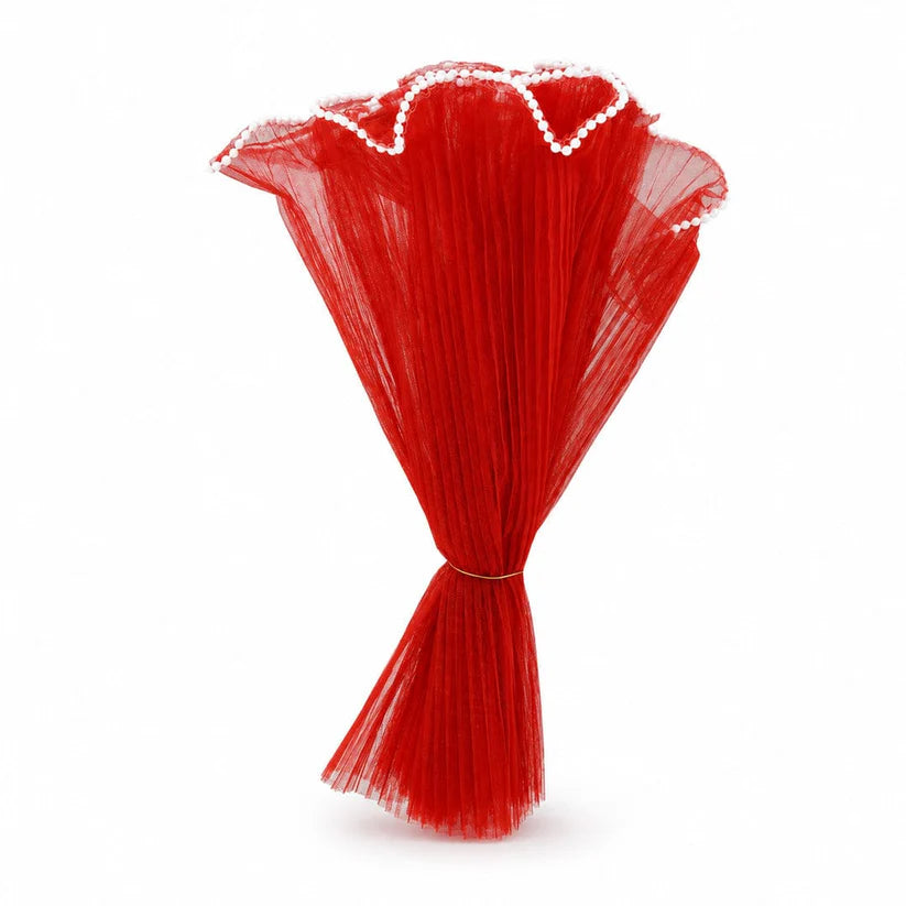Red Bouquet Wrapping Net (2.25 Yards/Pack) for Flower Bouquets, Pipe Cleaner Flowers & Gift Wrapping