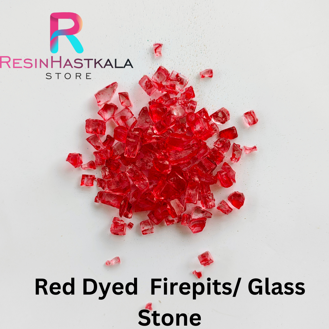 Red Dyed Firepits / Glass Stone (100 Gram)
