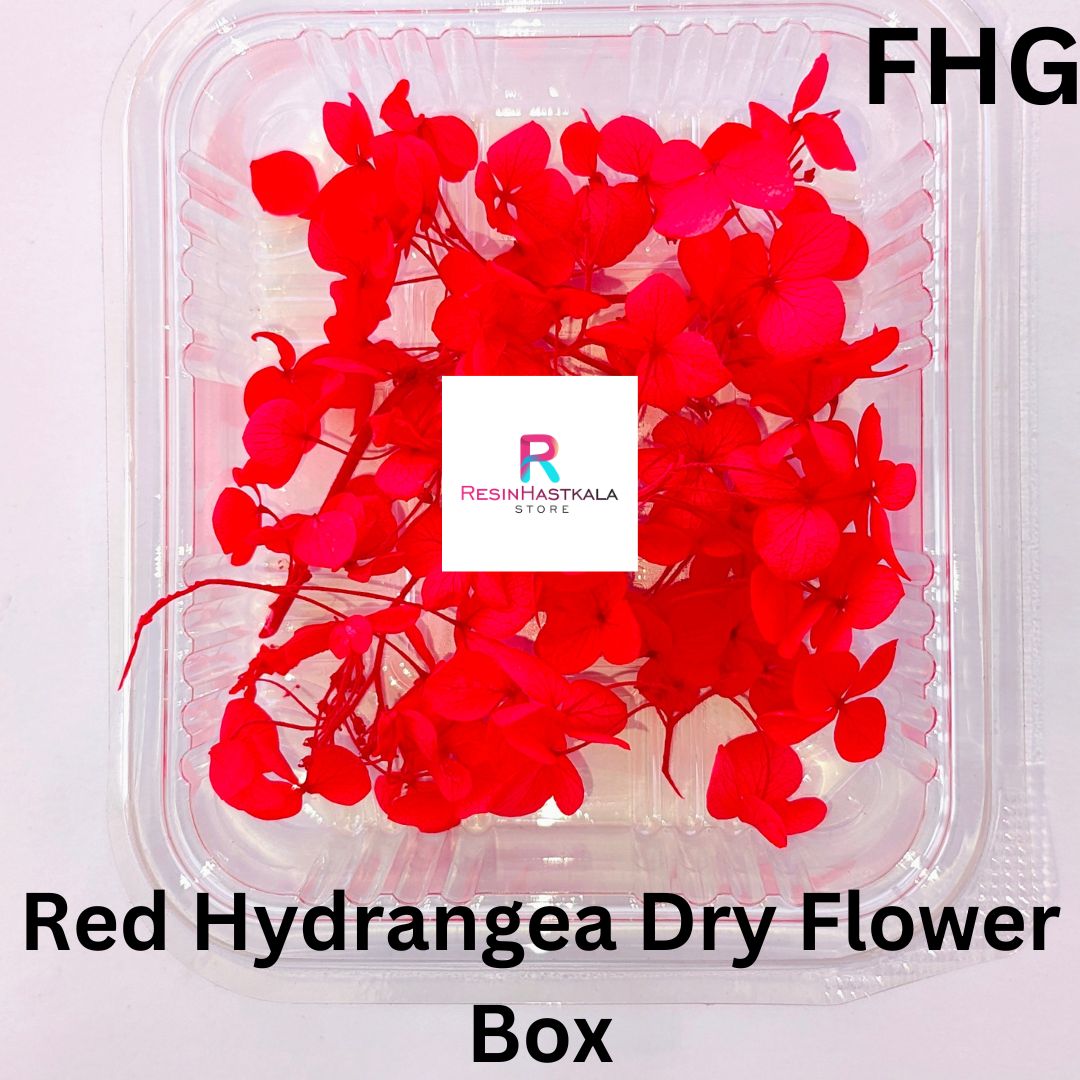 Red Hydrangea Dry Flower Box