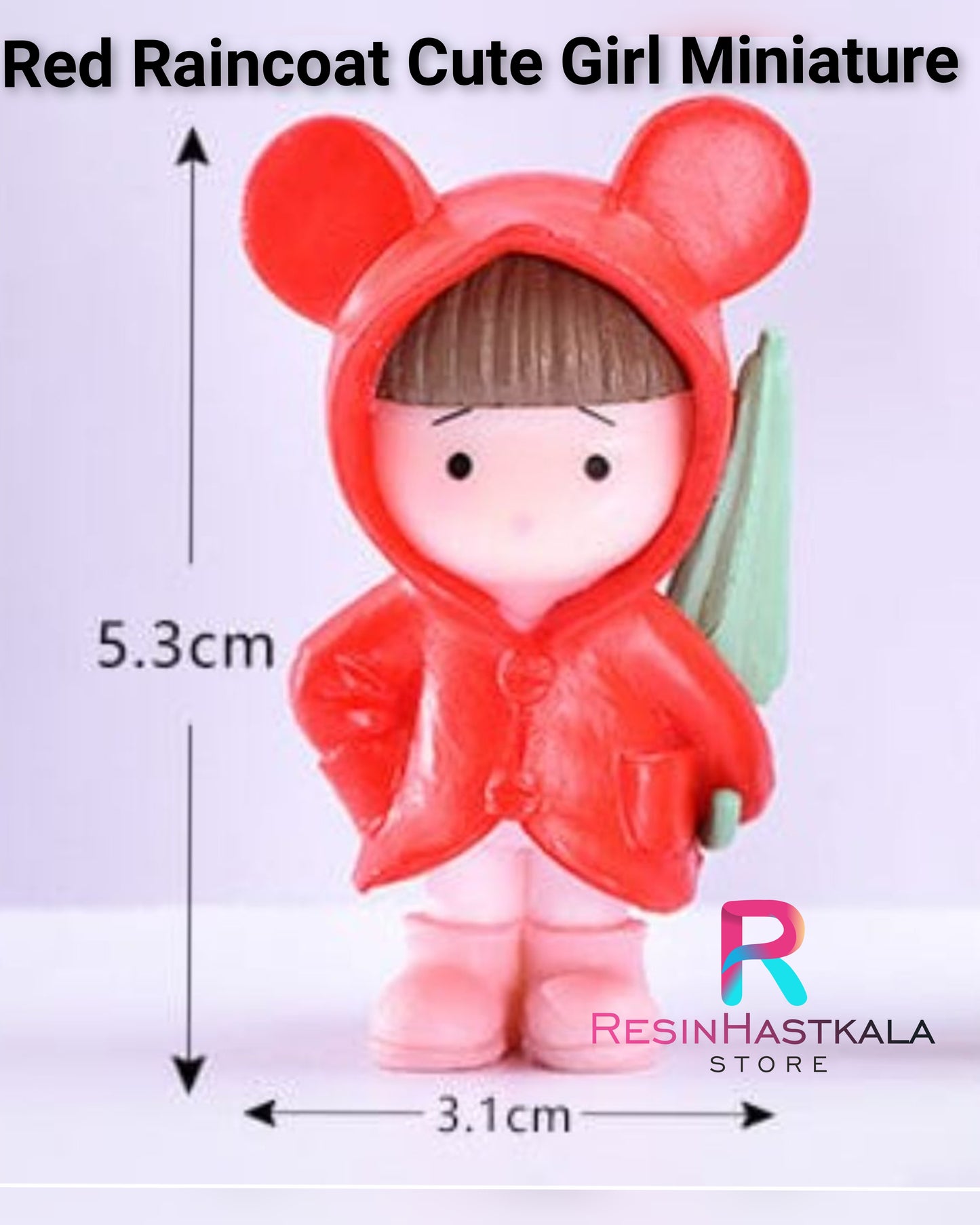 Red Raincoat Cute Girl Miniature