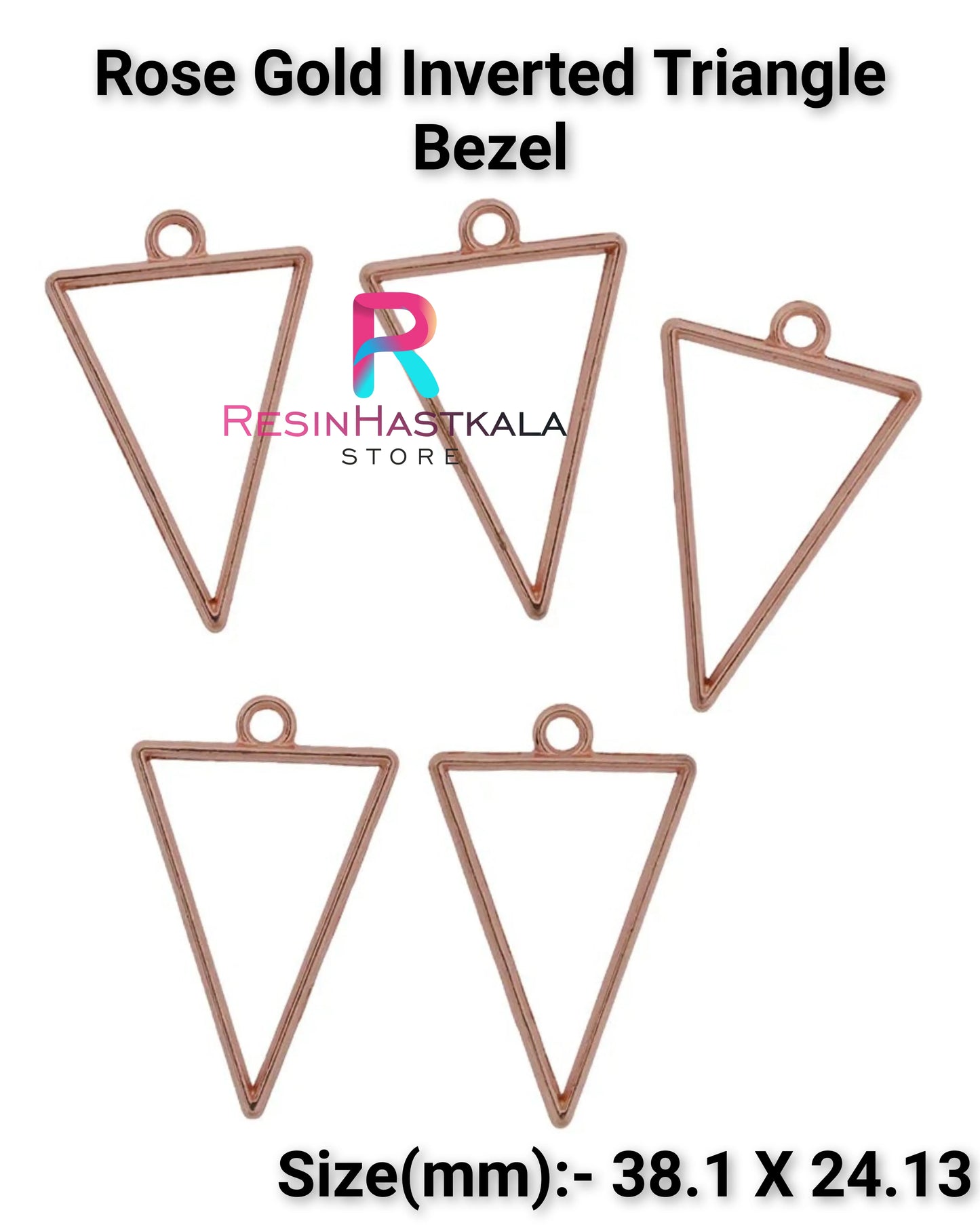 Rose Gold Inverted Triangle Bezel (5 Piece)