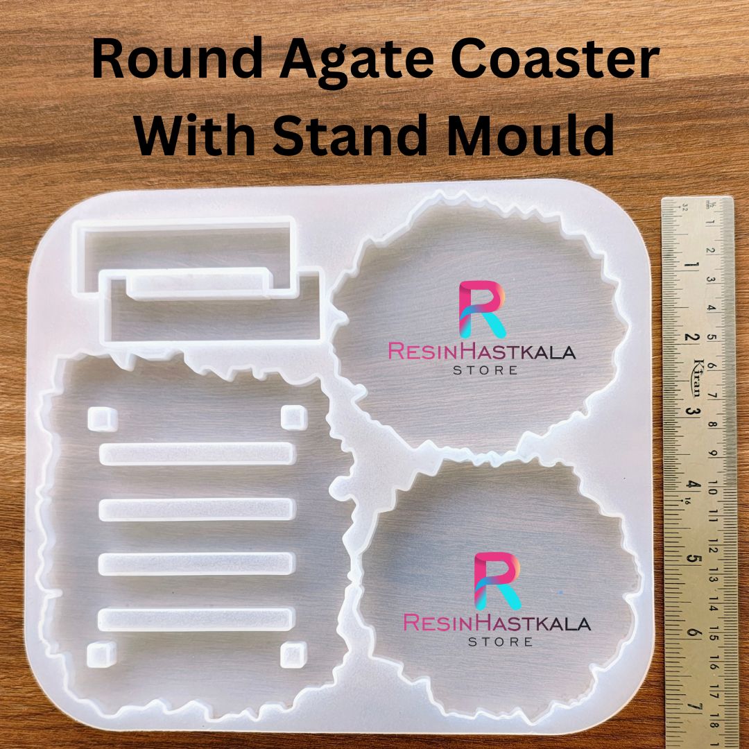 Round Agate Coaster With Stand Mould