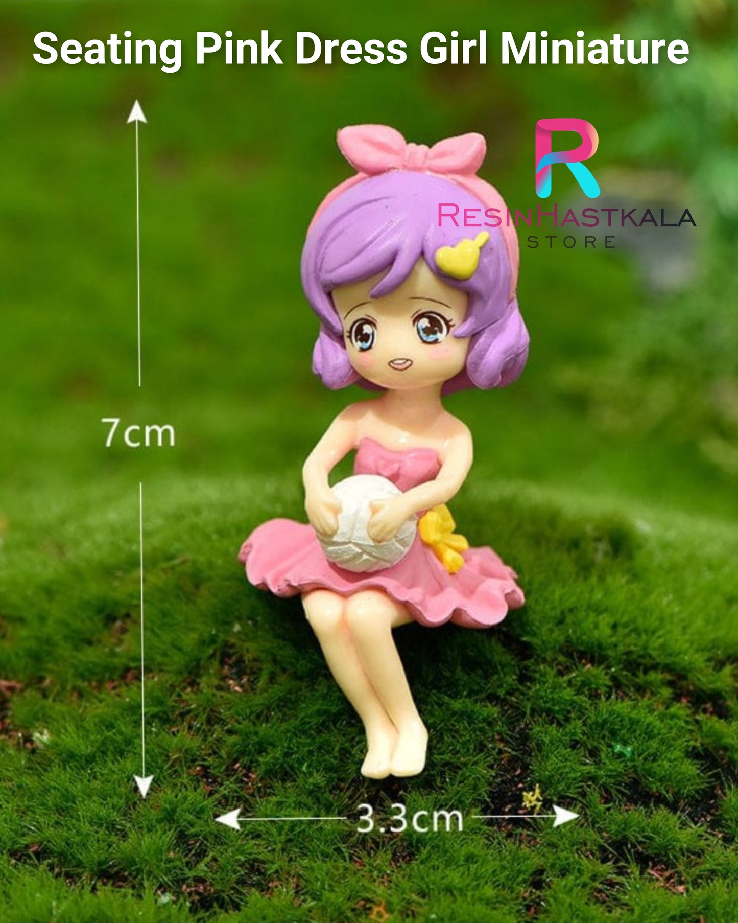 Seating Pink Dress Girl Mature