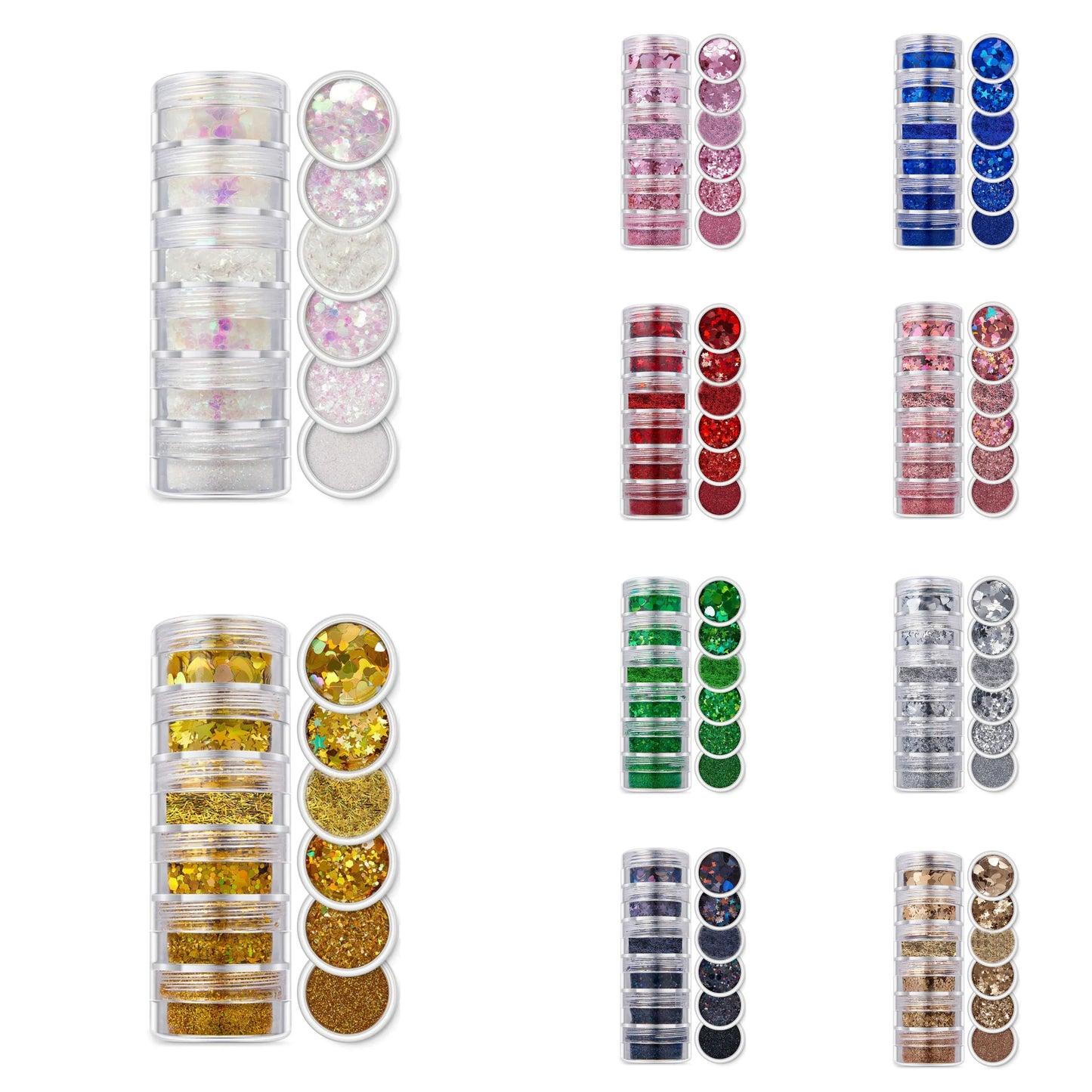 Set Of 10 Combo Of 6 In 1 Glitters