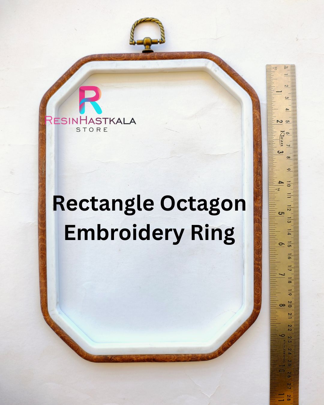 Set Of 2 Rectangle Octagon Embroidery Ring