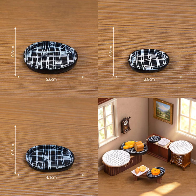 Set Of 3 Black Serving Tray Miniatures
