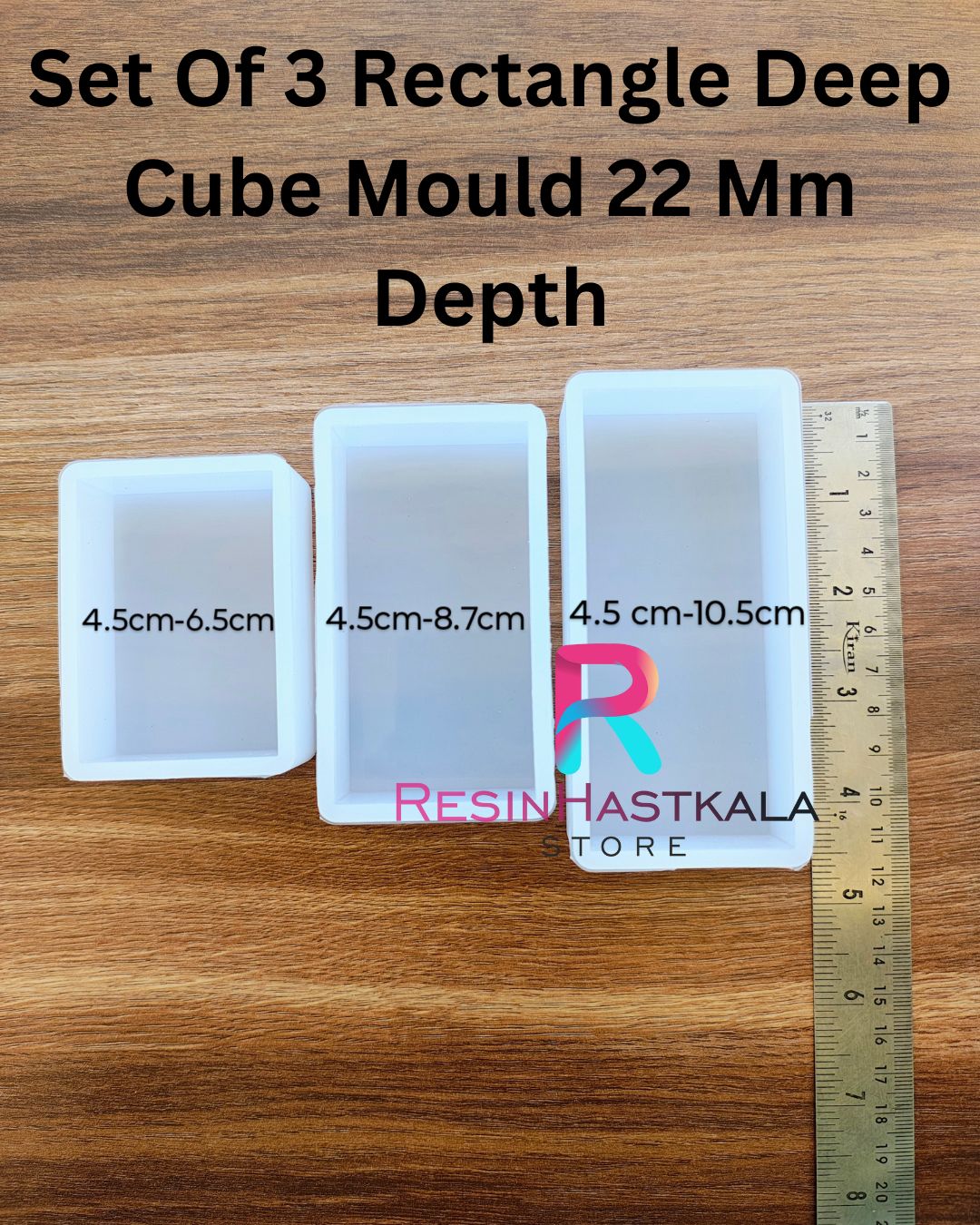Set Of 3 Rectangle Deep Cube Mould 22 Mm Depth