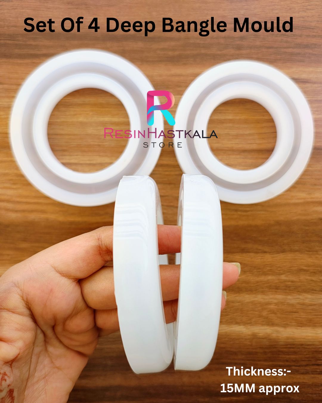 Set Of 4 Deep Bangle Mould (15 MM Thickness)