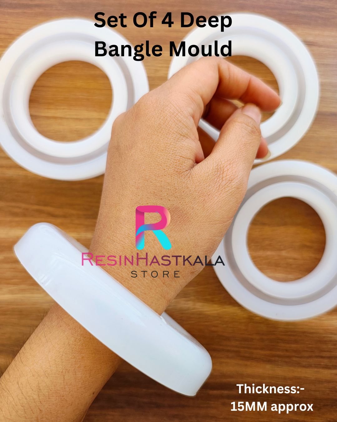 Set Of 4 Deep Bangle Mould (15 MM Thickness)