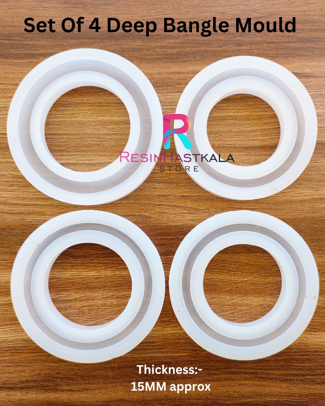 Set Of 4 Deep Bangle Mould (15 MM Thickness)