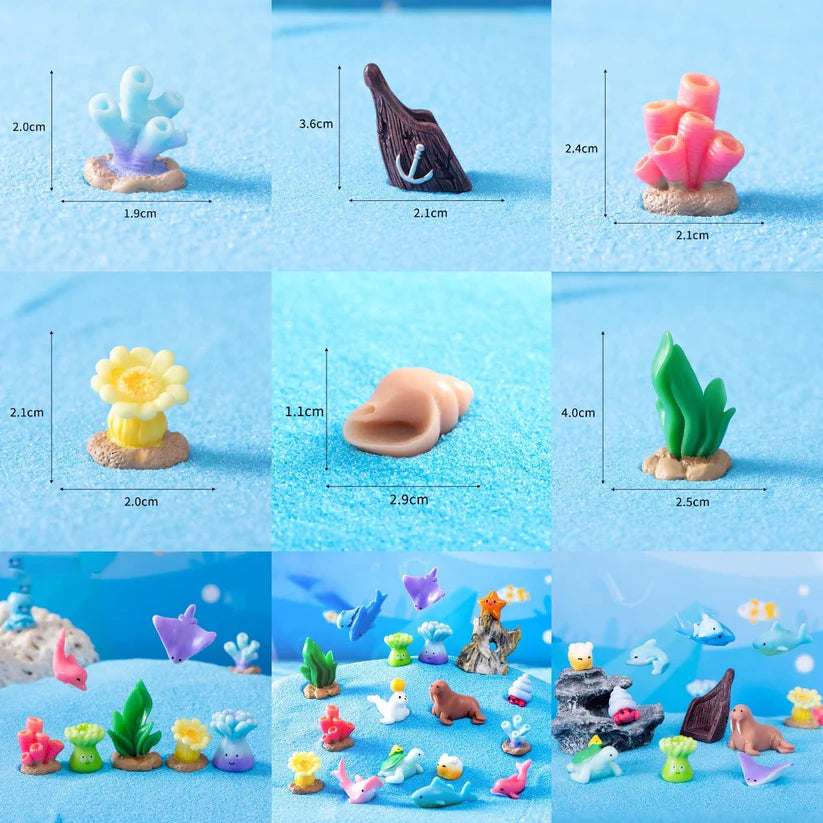 Set Of 6 Ocean Theme Decoration Miniatures