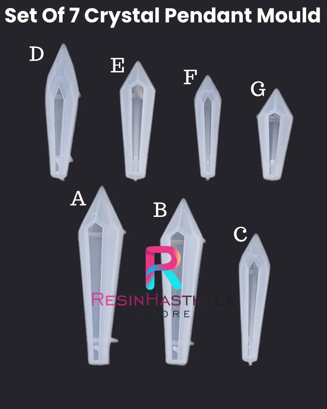 Set Of 7 Crystal Pendant Mould