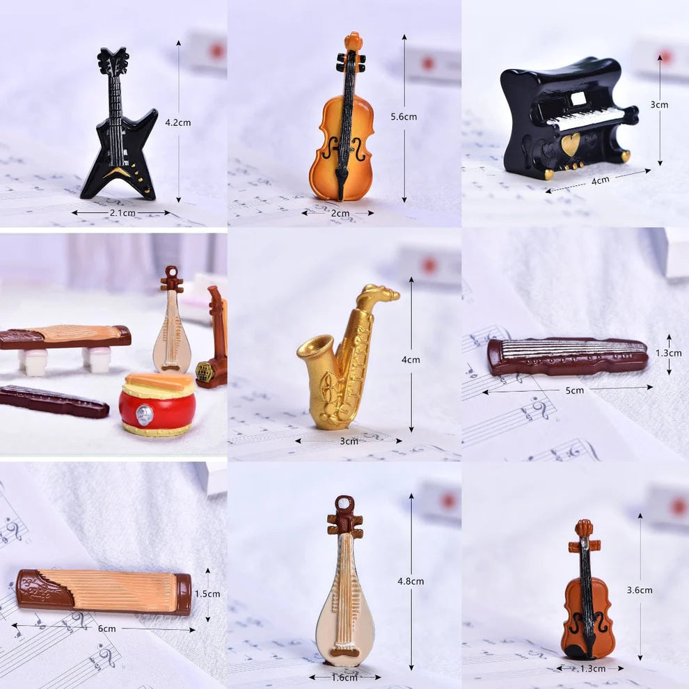 Set Of 8 Musical Instrument Miniature