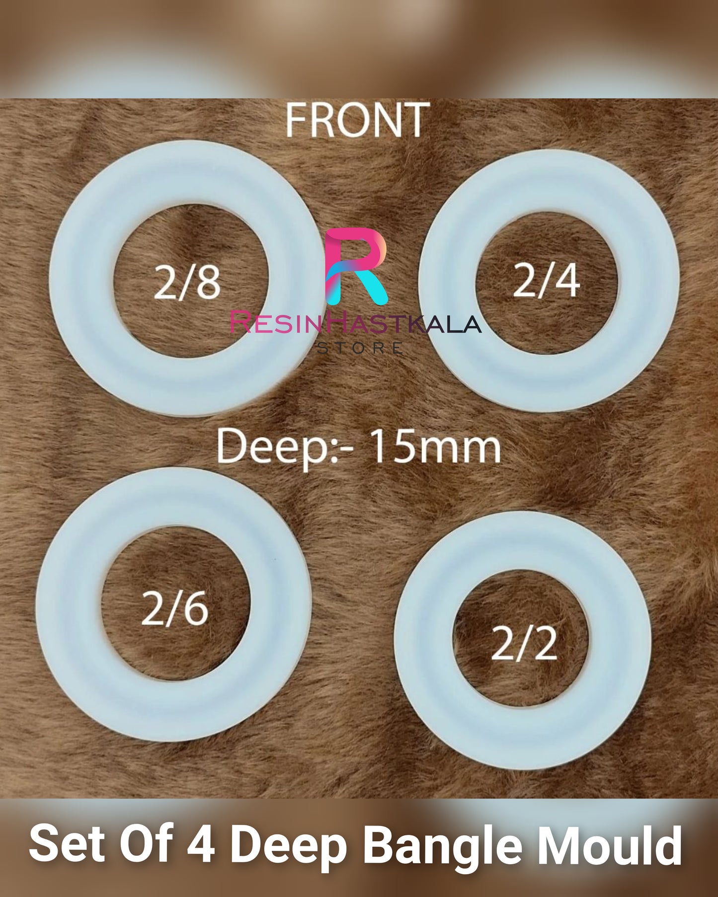 Set Of 4 Deep Bangle Mould (15 MM Thickness)