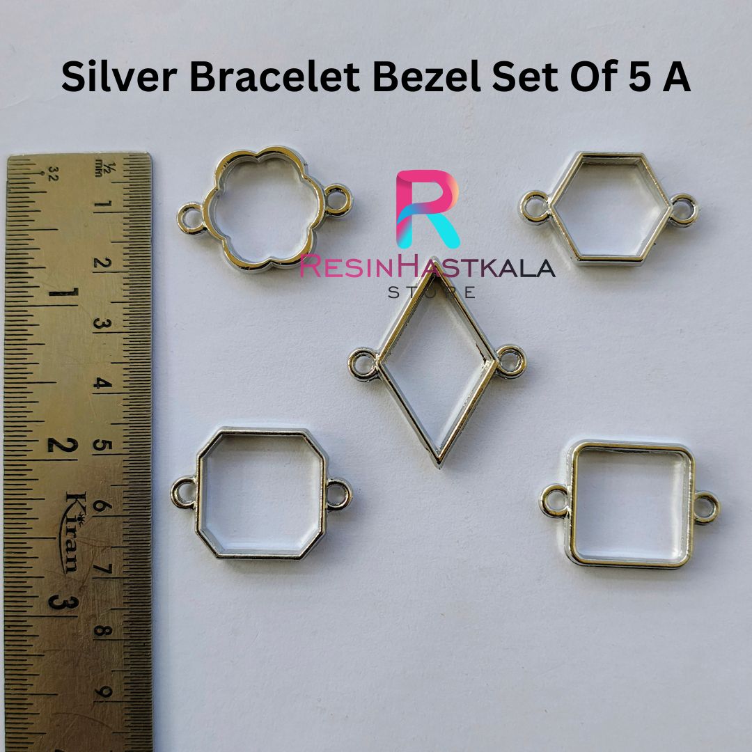 Silver Bracelet Bezel Set Of 5 A