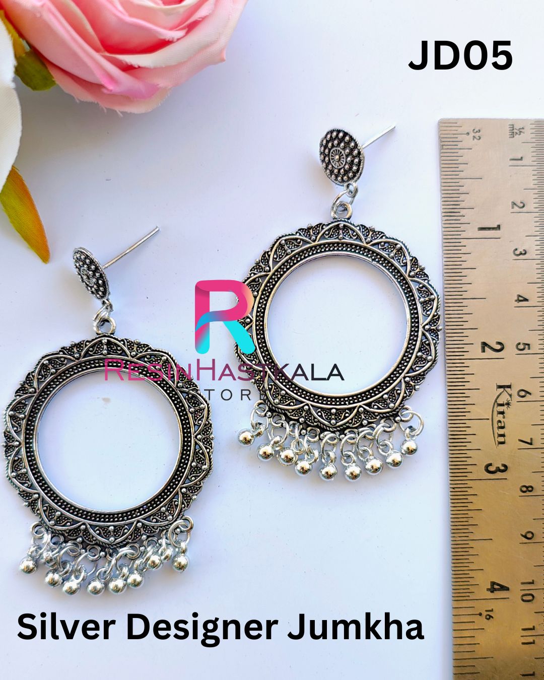 Silver Designer Earring Bezel/Jumkha (JD05)