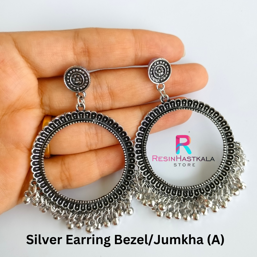 Silver Earring Bezel/Jumkha (A) (SJ11)