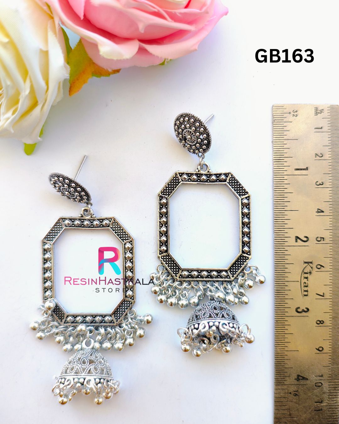 Silver Earring Bezel / Jumkha With Jumar (GB163)