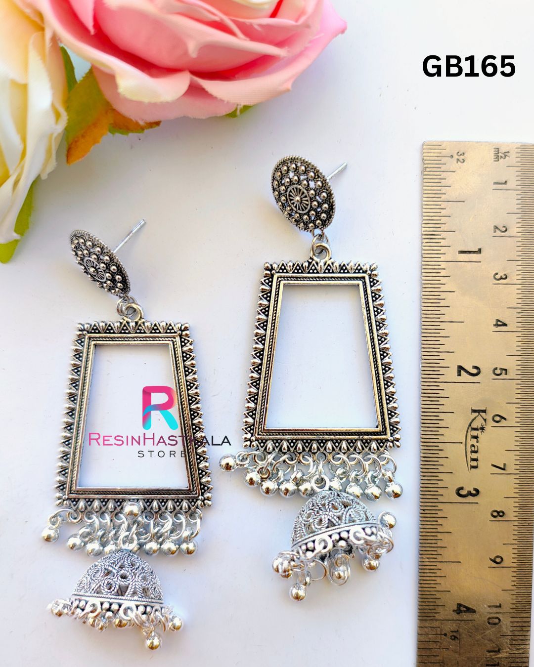 Silver Earring Bezel / Jumkha With Jumar (GB165)