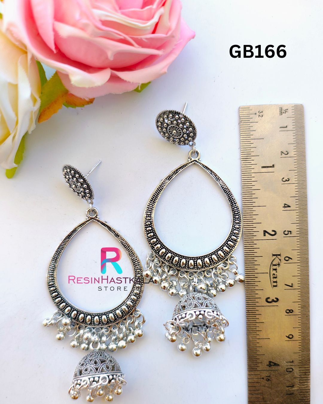 Silver Earring Bezel / Jumkha With Jumar (GB166)