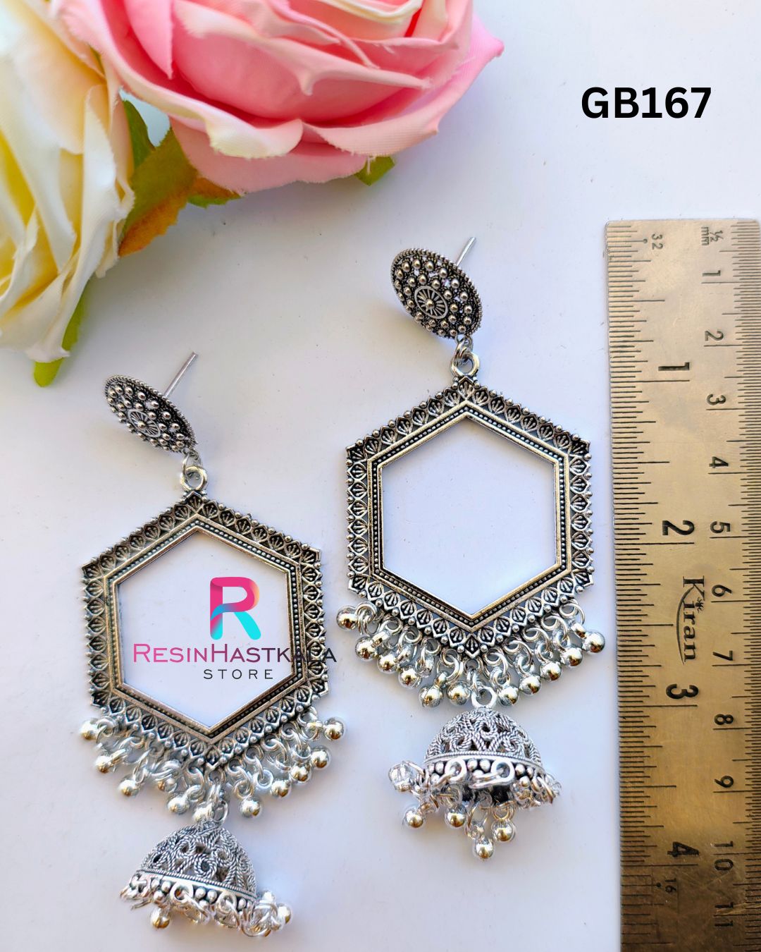 Silver Earring Bezel / Jumkha With Jumar (GB167)