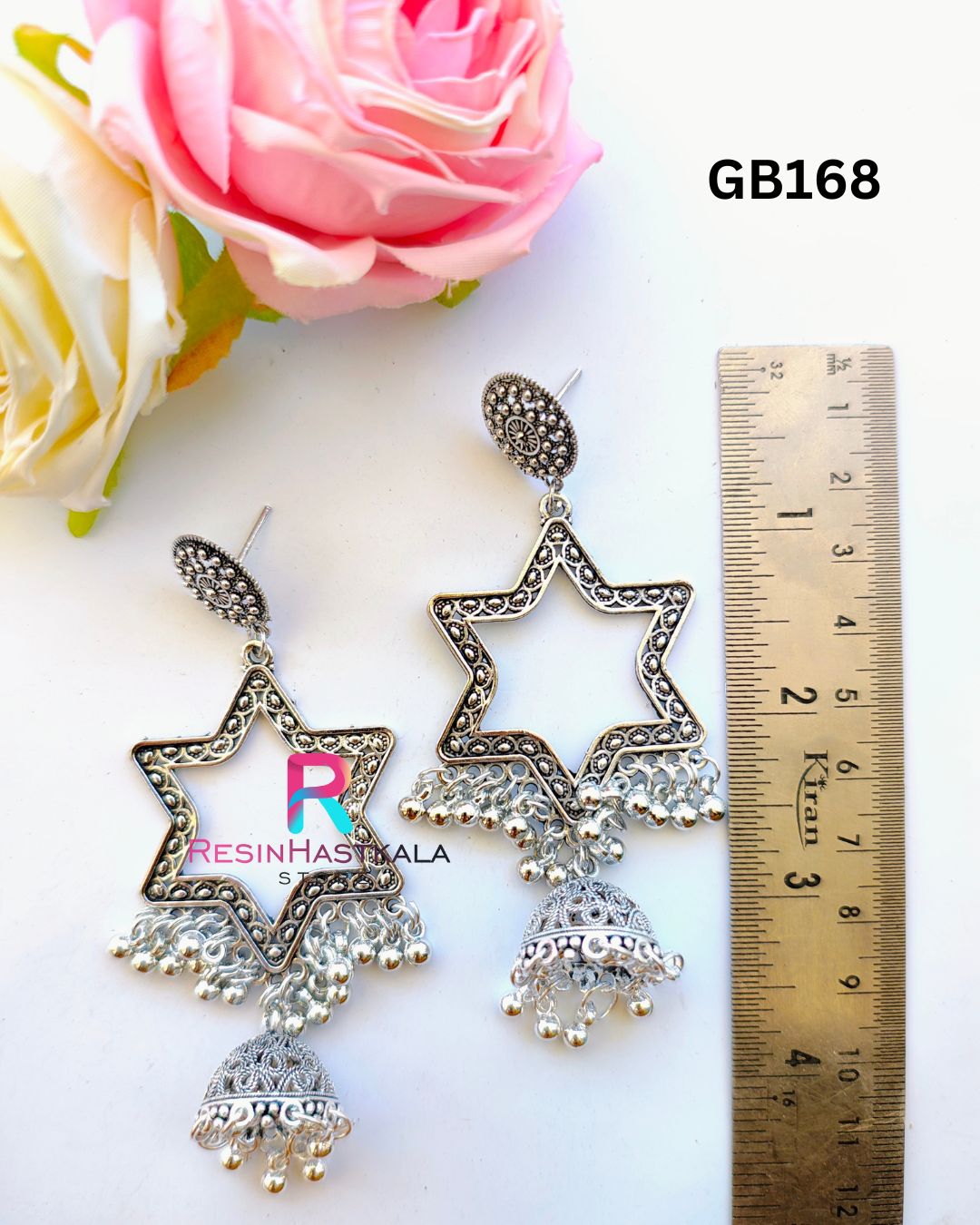 Silver Earring Bezel / Jumkha With Jumar (GB168)