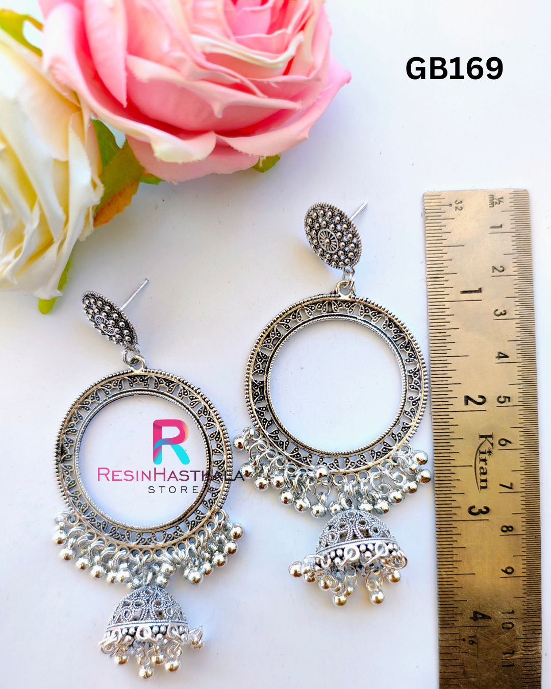 Silver Earring Bezel / Jumkha With Jumar (GB169)