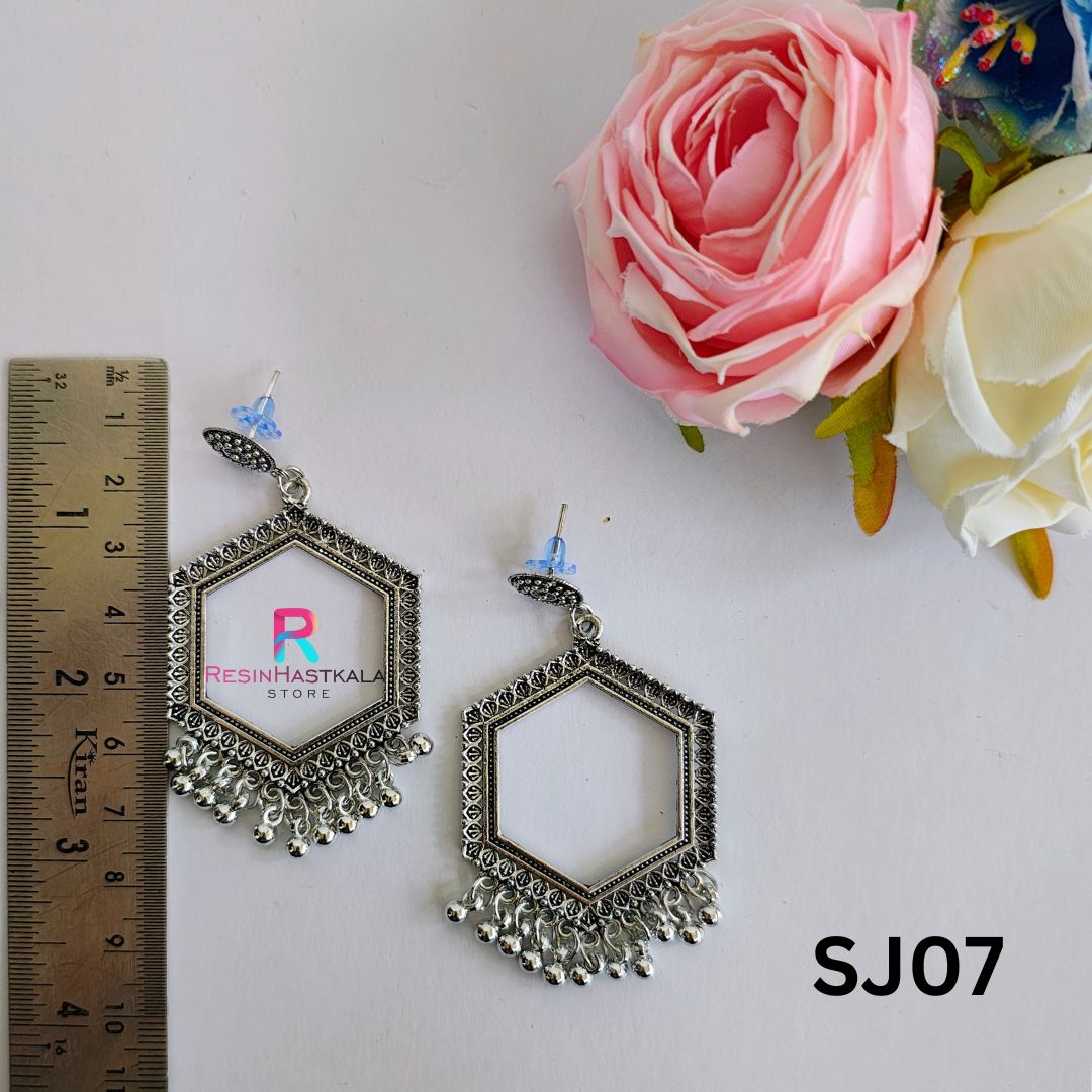 Silver Earring Bezel/Jumkha (SJ07)