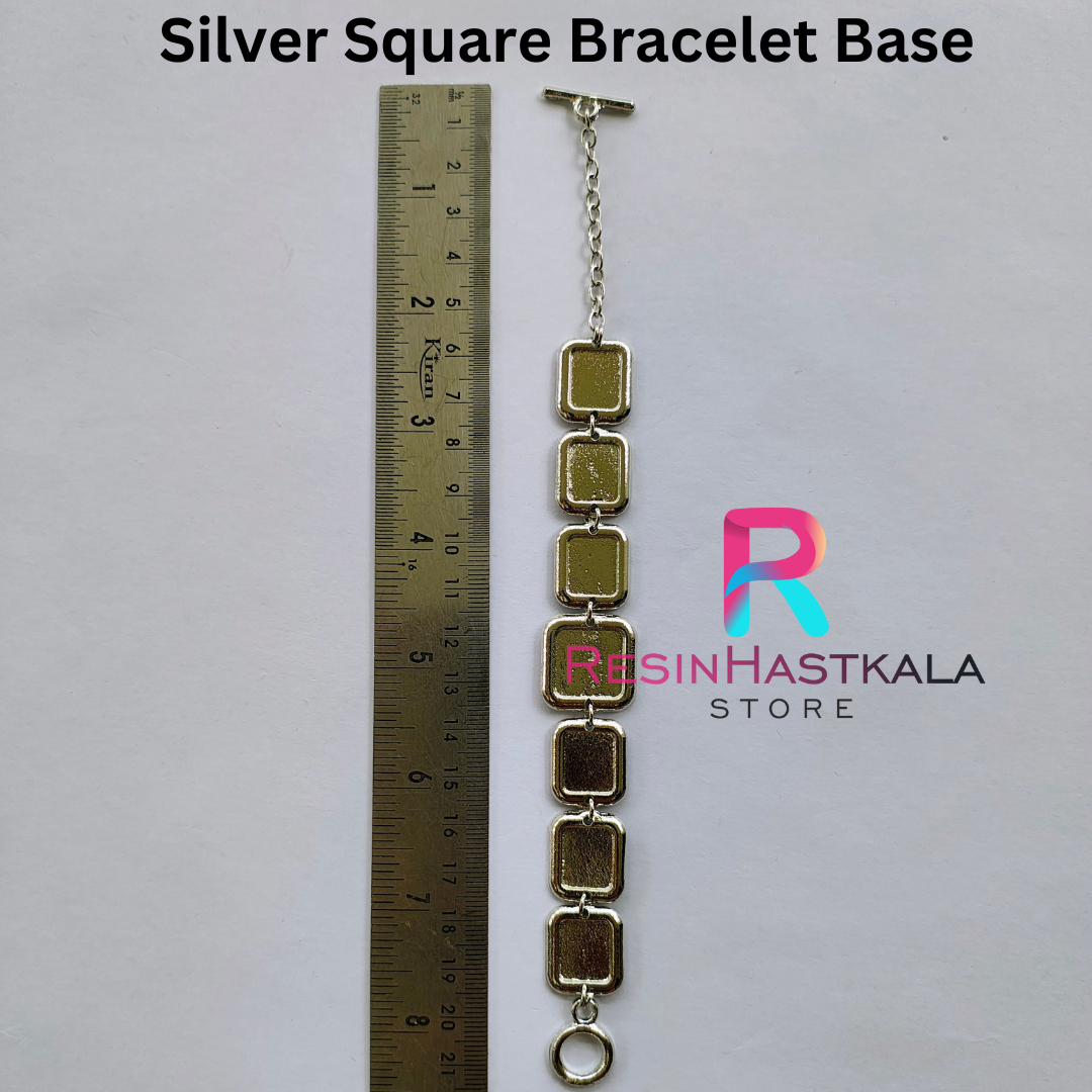 Silver Square Bracelet Base
