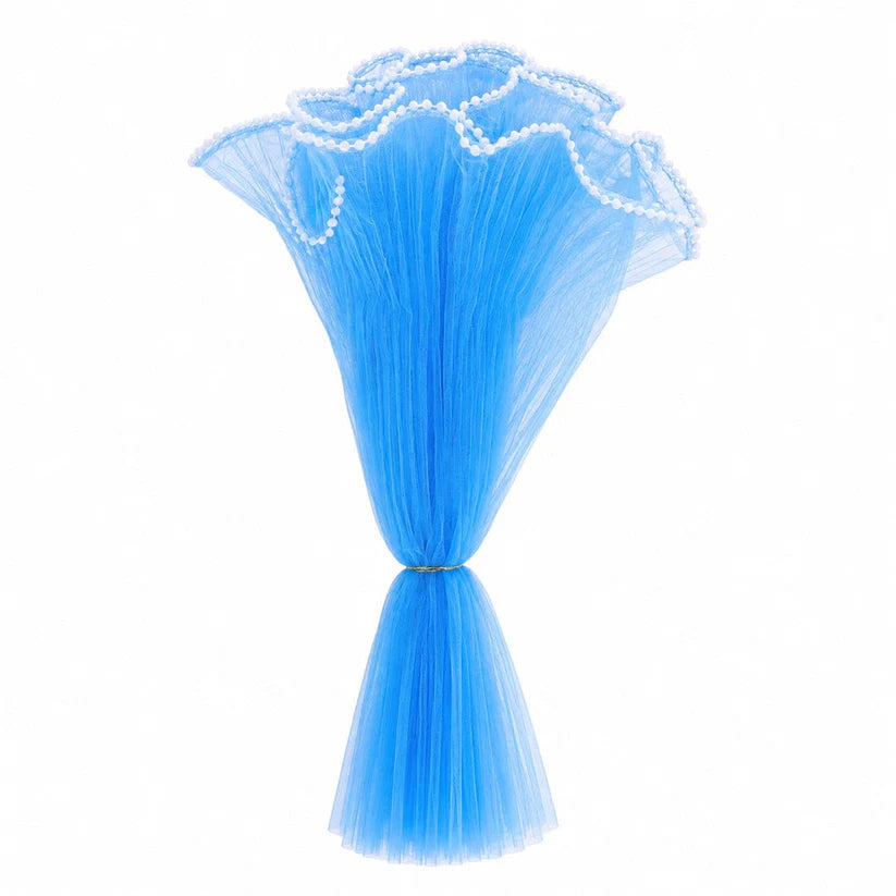 Sky Blue Bouquet Wrapping Net (2.25 Yards/Pack) for Flower Bouquets, Pipe Cleaner Flowers & Gift Wrapping
