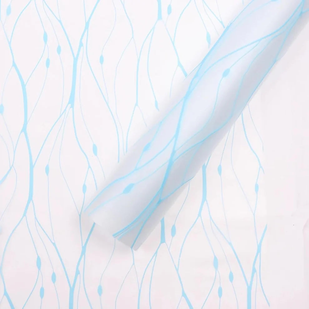 Sky Blue Vine Pattern Bouquet Paper