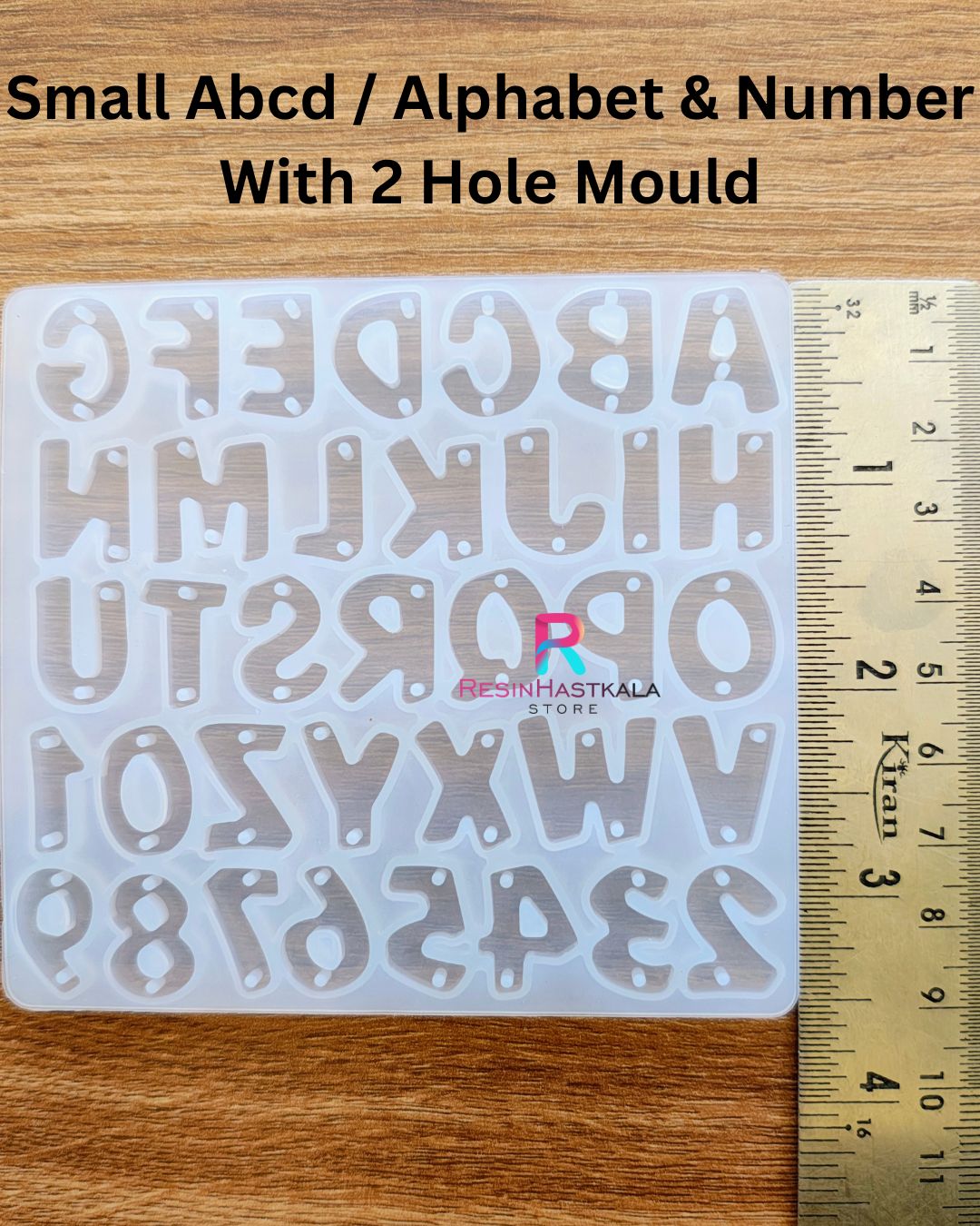 Small Abcd / Alphabet & Number With 2 Hole Mould