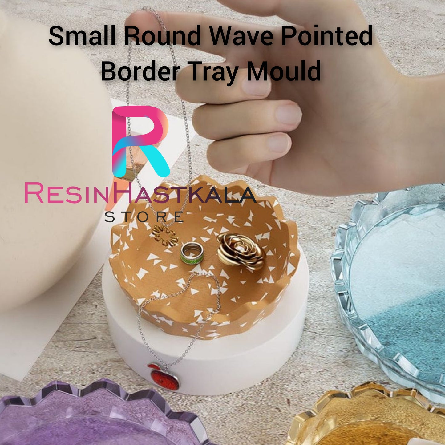 Small Round Wave Pointed Border Tray Mould