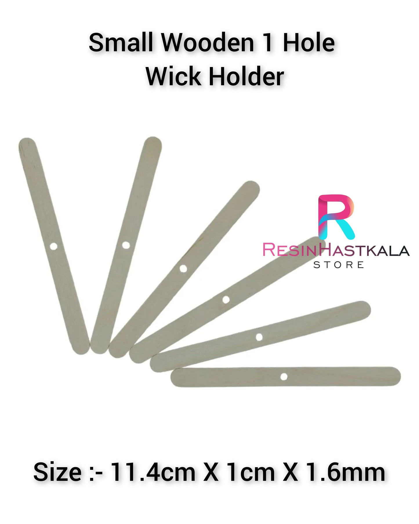 Small Wooden 1 Hole Wick Holder (10 Piece)