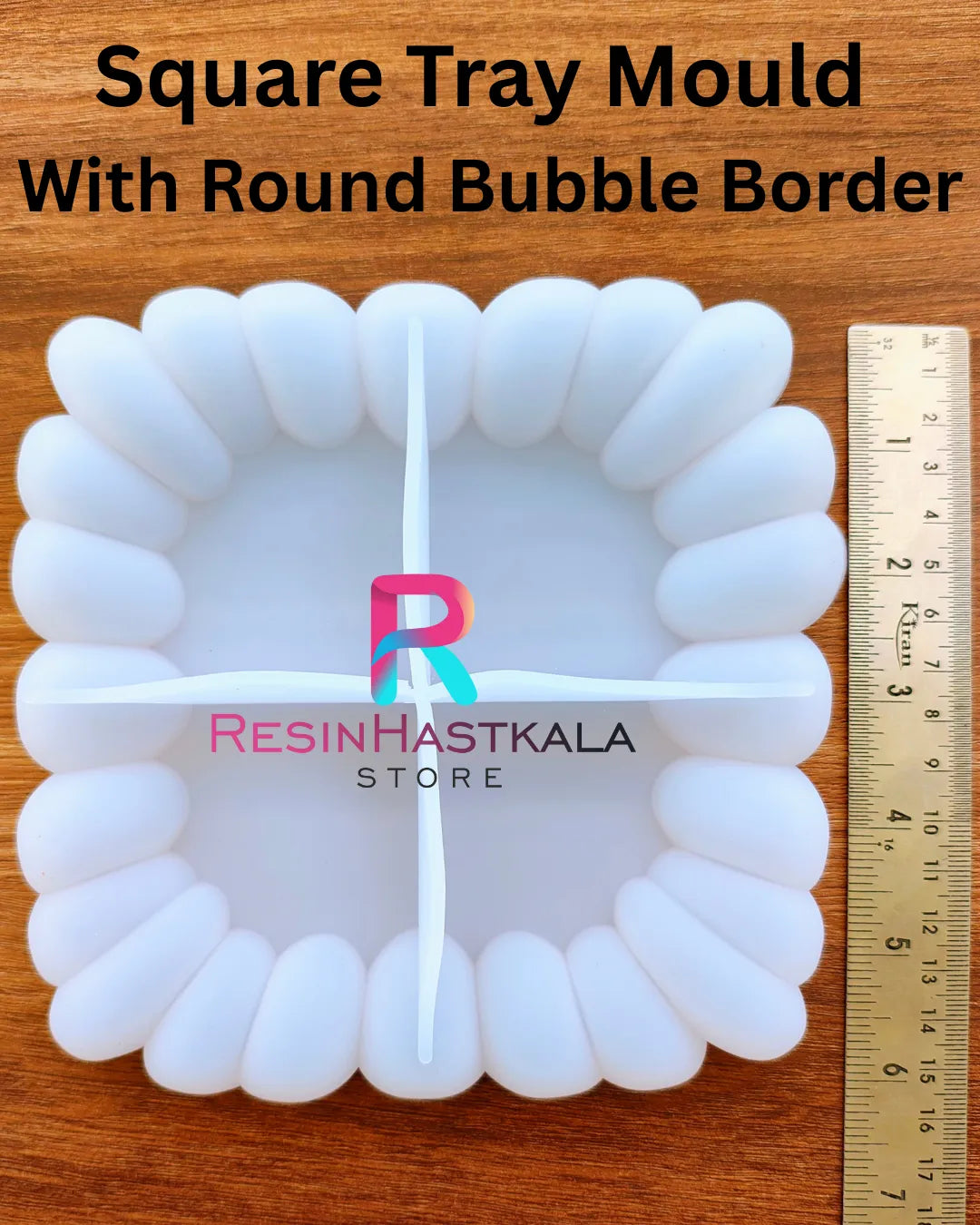 Square Tray Mould With Round Bubble Border