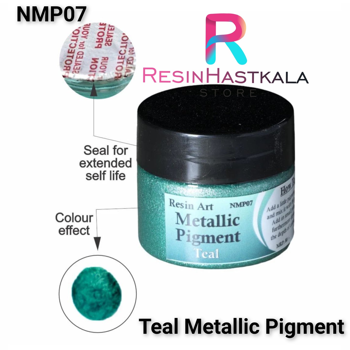 Teal Metallic Pigment (20 Gram)