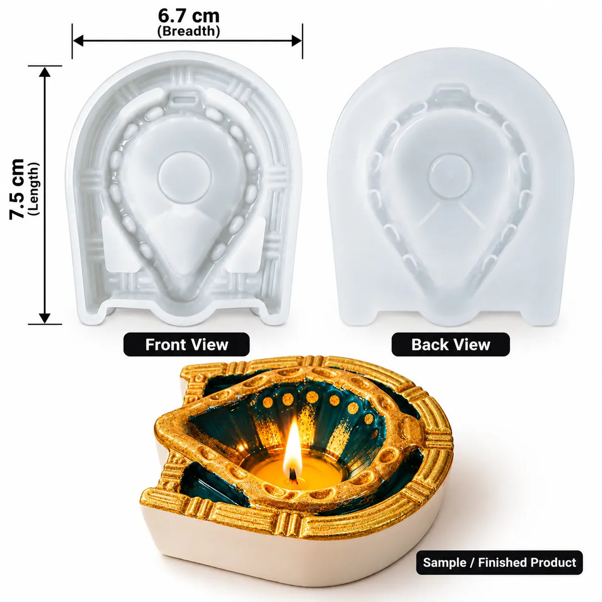 Traditional Diya Mould for Concrete Art & Decorative Diya Making
